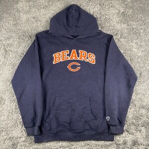 Reebok Chicago Bears Hoodie Mens L Navy Blue NFL Team Apparel Pullover Fleece